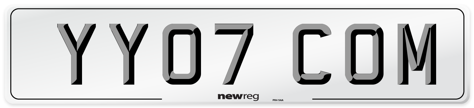 YY07 COM Number Plate from New Reg